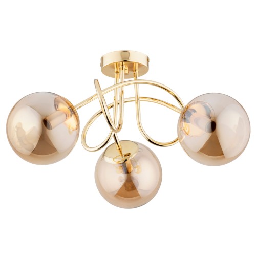 Lampa sufitowa BANKO złota 3xE14 62365 Alfa