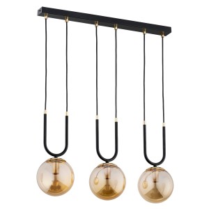 Lampa wisząca GEMMA MIX 150 czarno/złota 3xE14 62359 Alfa