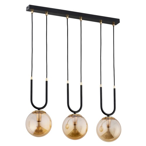 Lampa wisząca GEMMA MIX 150 czarno/złota 3xE14 62359 Alfa