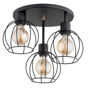 Lampa sufitowa ORSO czarna 3xE27 62349 Alfa
