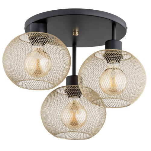 Lampa sufitowa KERSO MIX czarno/złota 3xE27 62348 Alfa