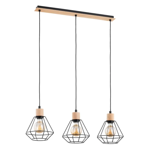 Lampa wisząca KASTEL BASKET drewniana 3xE27 62326 Alfa
