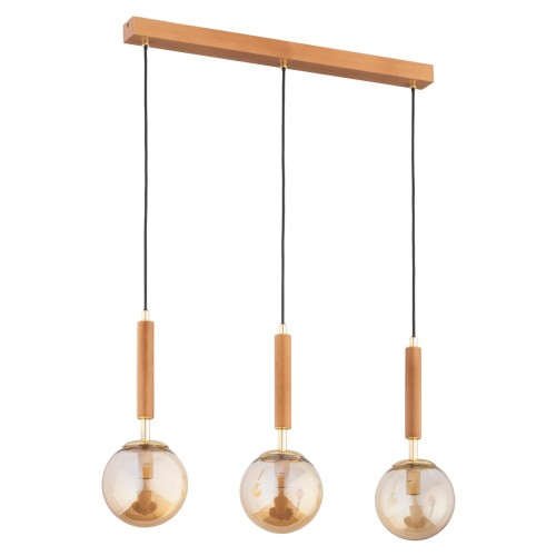 Lampa wisząca TORI PRO drewniana 3xE14 62317 Alfa