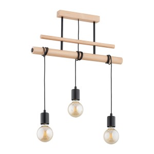Lampa wisząca GENTO drewniana 3xE27 62313 Alfa