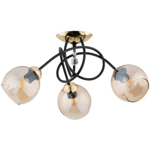 Lampa sufitowa MODENA czarno/złota 3xE27 62296 Alfa