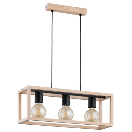 Lampa wisząca PAKO drewniana 3xE27 62285 Alfa