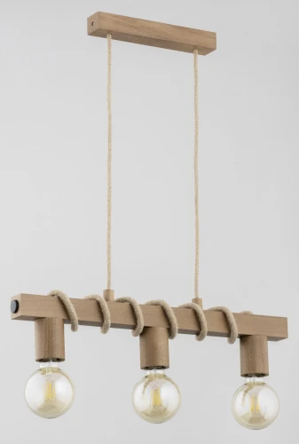 Lampa wisząca KALIPSO RUSTIKAL drewniana 3xE27 62254 Alfa