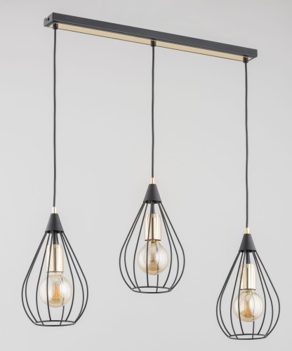 Lampa wisząca MANAGOS czarna 3xE27 62235 Alfa