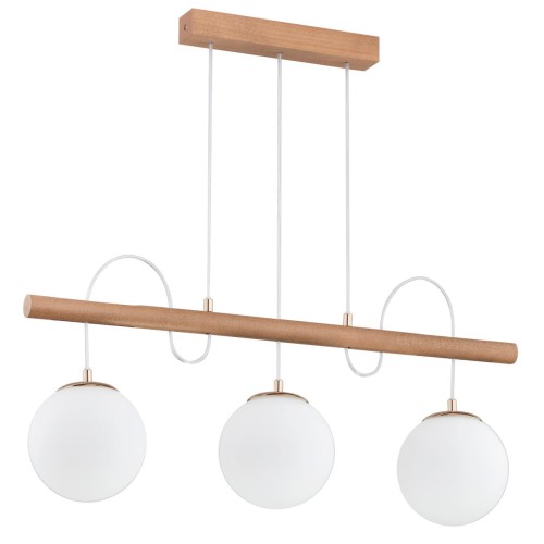 Lampa wisząca DINAR drewniana 3xE14 62216 Alfa