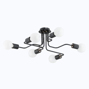 Lampa sufitowa HARP czarna 6xE27 62184 Alfa