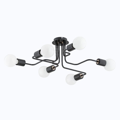 Lampa sufitowa HARP czarna 6xE27 62184 Alfa