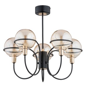 Lampa sufitowa PETRA czarno/złota 5xE14 62157 Alfa