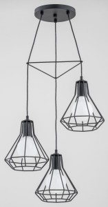 Lampa wisząca KORD czarna 3xE27 62134 Alfa