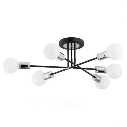 Lampa sufitowa TOLEDO czarna 6xE27 62128 Alfa