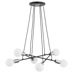 Lampa wisząca VIVIA czarna 6xE27 62122 Alfa