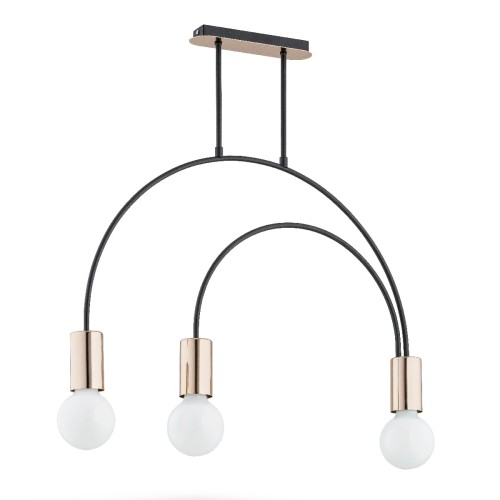 Lampa sufitowa HARRY czarna 3xE27 62099 Alfa
