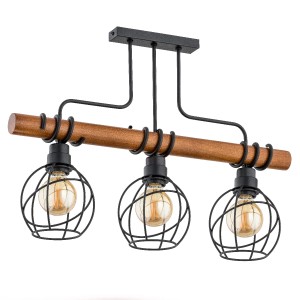 Lampa sufitowa FIBIA DRATO drewniana 3xE27 62008 Alfa