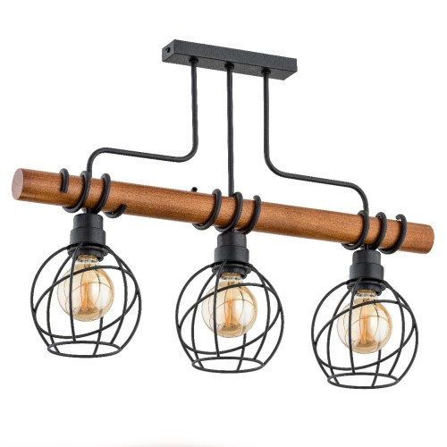Lampa sufitowa FIBIA DRATO drewniana 3xE27 62008 Alfa