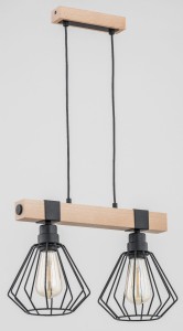 Lampa wisząca FIBIA drewniana 2xE27 62000 Alfa