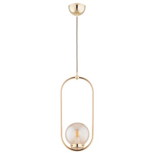 Lampa wisząca OVAL złota/biała 1xE14 61453 Alfa