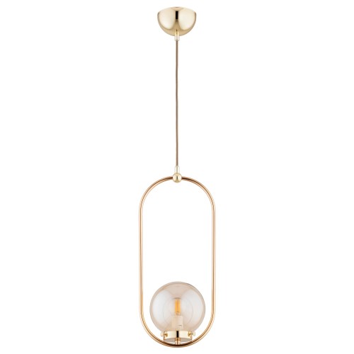 Lampa wisząca OVAL złota/biała 1xE14 61453 Alfa