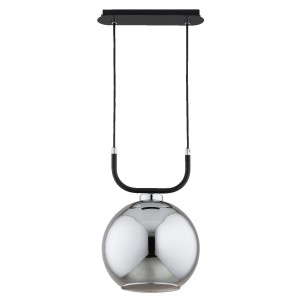 Lampa wisząca BINARY czarna/chrom 1xE27 61423 Alfa