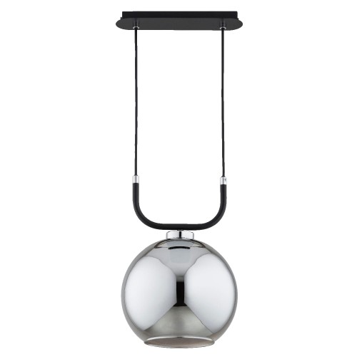 Lampa wisząca BINARY czarna/chrom 1xE27 61423 Alfa