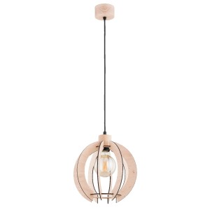 Lampa wisząca ISKRA drewniana 1xE27 61394 Alfa