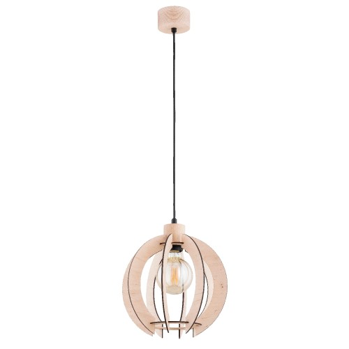 Lampa wisząca ISKRA drewniana 1xE27 61394 Alfa