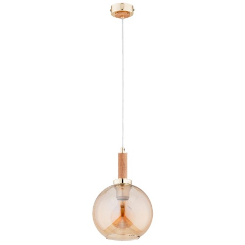 Lampa wisząca HETTY drewniana & złota 3xE27 61393 Alfa