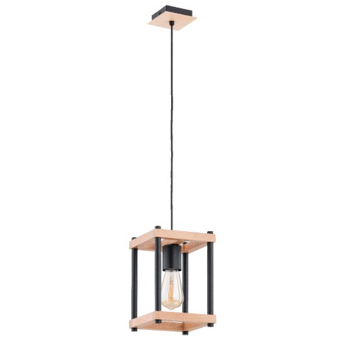 Lampa wisząca DASO drewniana 1xE27 61391 Alfa