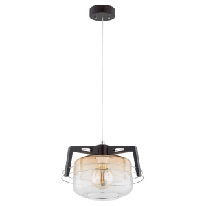 Lampa wisząca ISKAR WENGE drewniana 1xE27 61387 Alfa