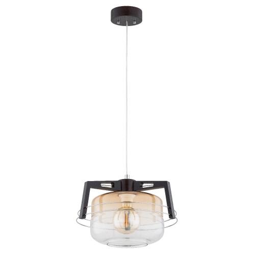 Lampa wisząca ISKAR WENGE drewniana 1xE27 61387 Alfa