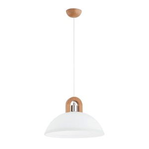 Lampa wisząca MIGOT drewniana & chrom 1xE27 61380 Alfa