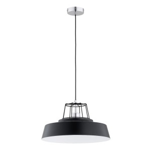 Lampa wisząca IZOLA czarna/chrom 1xE27 61373 Alfa