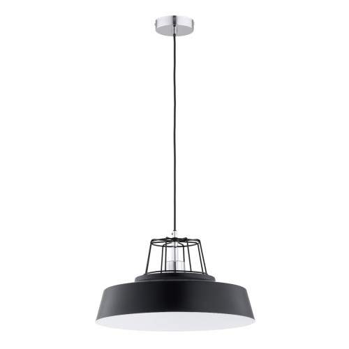 Lampa wisząca IZOLA czarna/chrom 1xE27 61373 Alfa