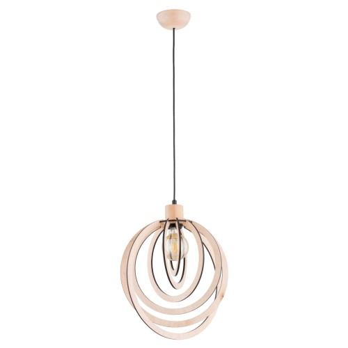 Lampa wisząca SOLINA drewniana 1xE27 61371 Alfa