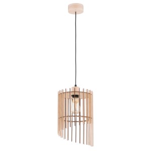 Lampa wisząca SOLANA drewniana 1xE27 61367 Alfa