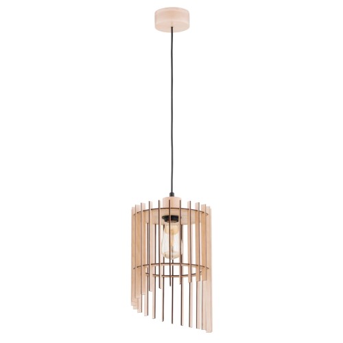 Lampa wisząca SOLANA drewniana 1xE27 61367 Alfa