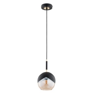 Lampa wisząca PRADA czarny/złoty 1xE27 61339 Alfa