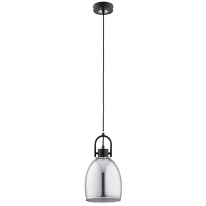 Lampa wisząca SODA czarna/chrom 1xE27 61336 Alfa