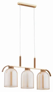 Lampa wisząca ARIS drewniana 3xE27 61303 Alfa