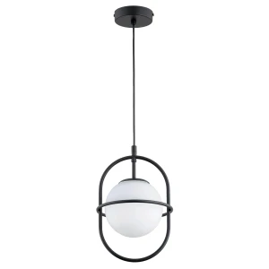 Lampa wisząca JUNO GLASS czarno/biała 1xE14 61284 Alfa