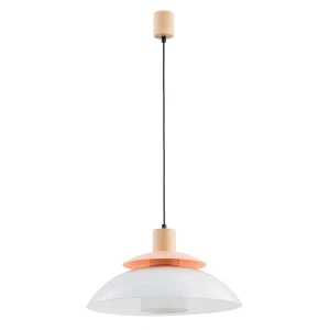 Lampa wisząca DEMINA drewniana 1xE27 61264 Alfa