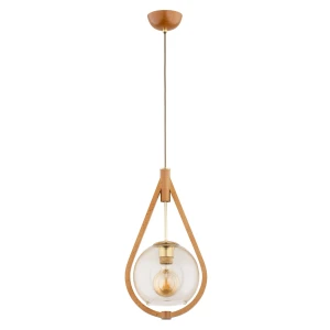 Lampa wisząca GOTA BIG drewniana 1xE27 61216 Alfa