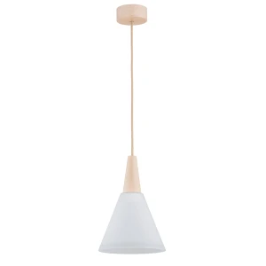 Lampa wisząca BEVEL drewniana 1xE27 61210 Alfa