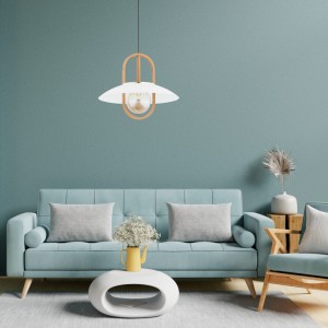 Lampa wisząca MARGO BIG drewniana 1xE27 61183 Alfa