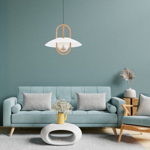 Lampa wisząca MARGO BIG drewniana 1xE27 61183 Alfa