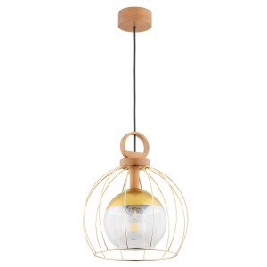 Lampa wisząca AVATAR drewniana 1xE27 61177 Alfa
