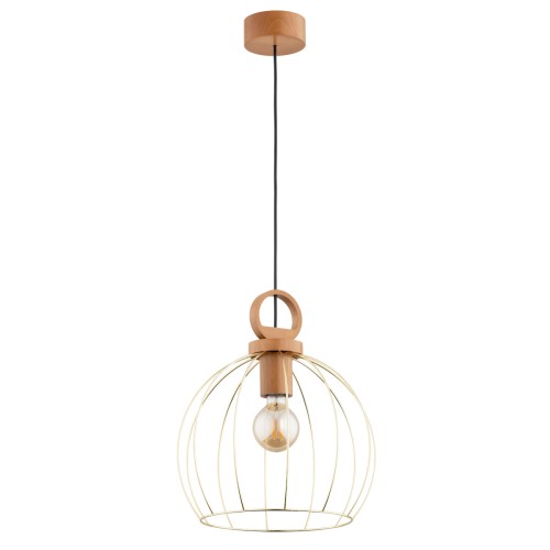 Lampa wisząca AVATAR drewniana 1xE27 61176 Alfa